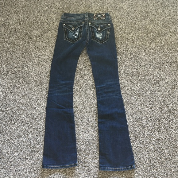 Miss me size 25 boot cut jeans with bling buttons dark wash - Picture 3 of 5